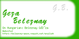 geza beleznay business card